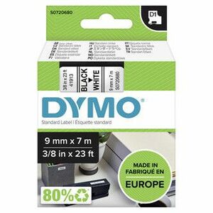 Dymo originál páska do tlačiarne štítkov, Dymo, 40913, S0720680, černý tlač/biely podklad, 7m, 9mm, D1 vyobraziť
