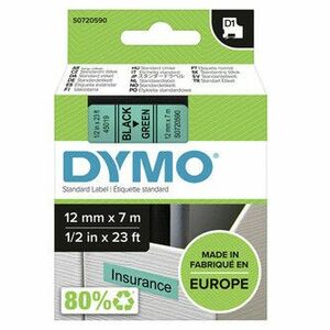 Dymo originál páska do tlačiarne štítkov, Dymo, 45019, S0720590, černý tlač/zelený podklad, 7m, 12mm, D1 vyobraziť