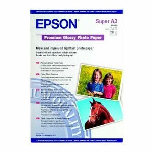 Epson Premium Glossy Photo Paper, C13S041316, foto papier, lesklý, biely, Stylus Photo 890, 895, 1270, 2100, A3+, 255 g/m2, 20 ks, vyobraziť