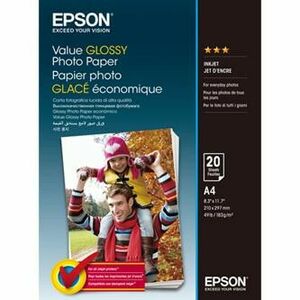 Epson Value Glossy Photo Paper, C13S400035, fotopapier, lesklý, biely, A4, 183 g/m2, 20 ks, inkoustový vyobraziť
