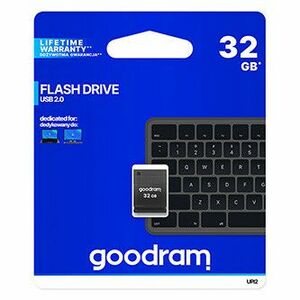 Goodram USB flash disk, USB 2.0, 32GB, UPI2, čierny, UPI2-0320K0R11, USB A, s krytkou vyobraziť