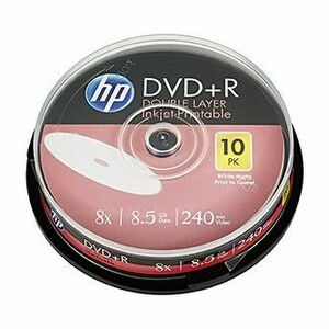 HP DVD+R DL, Double Layer Inkjet Printable, DRE00060WIP-3, 8.5GB, 8x, cake box, 10-pack, 12cm, pre archiváciu dať vyobraziť