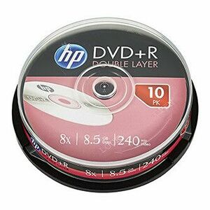 HP DVD+R DL, Double Layer, DRE00060-3, 69309, 8.5GB, 8x, cake box, 10-pack, bez možnosti potlače, 12cm, pre archiváciu dať vyobraziť
