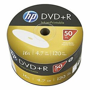 HP DVD+R, Inkjet Printable, DRE00070WIP-3, 4.7GB, 16x, bulk, 50-pack, 69304, 12cm, pre archiváciu dať vyobraziť