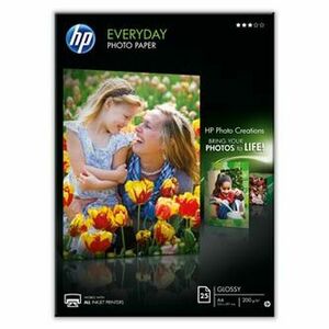 HP Everyday Glossy Photo Paper, Q5451A, fotopapier, lesklý, biely, A4, 200 g/m2, 25 ks, inkoustový vyobraziť
