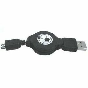 Logo USB kábel (1.1), USB A samec - 4-pin samec, 0.7m, navíjacie, čierne, HIROSE vyobraziť