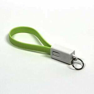 Logo USB kábel (2.0), USB A samec - microUSB samec, 0.2m, svetlo zelená, blister, kľúčenka vyobraziť