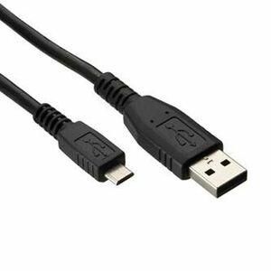 Logo USB kábel (2.0), USB A samec - microUSB samec, 1.8m, černý, blister, DOPRODEJ vyobraziť