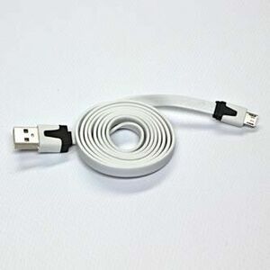 Logo USB kábel (2.0), USB A samec - microUSB samec, 1m, plochý, biely, blister, DOPRODEJ vyobraziť