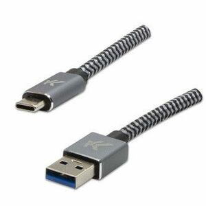 Logo USB kábel (3.2 gen 1), USB A samec - USB C samec, 1m, 5 Gb/s, 5V/3A, šedý, box, kovové opletenie, hliníkový kryt konektora vyobraziť