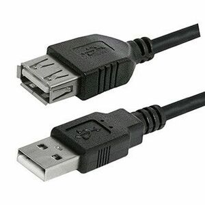 Logo USB predlžovačka (2.0), USB A samec - USB A samica, 1.8m, čierna, blister vyobraziť