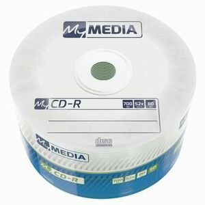 MyMedia CD-R, 69201, 50-pack, 700MB, 52x, 80min., 12cm, bez možnosti potlače, wrap, Standard, pre archiváciu dať vyobraziť