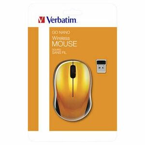 Myš bezdrôtová, Verbatim Go Nano 49045, oranžová, optická, 1600DPI vyobraziť