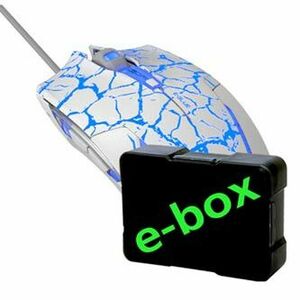 Myš drátová USB, E-blue Cobra, bielo-modrá, optická, 2500DPI, e-box, DOPRODEJ vyobraziť