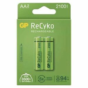 Nabíjacia batéria, AA (HR6), 1.2V, 2100 mAh, GP, papierová krabička, 2-pack, ReCyko vyobraziť