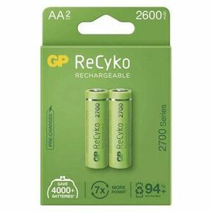 Nabíjacia batéria, AA (HR6), 1.2V, 2600 mAh, GP, papierová krabička, 2-pack, ReCyko vyobraziť