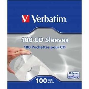 Papierové pouzdra na disky CD 1 KS CD, Papier, biela, s okienkom, Verbatim, po 100 ks vyobraziť