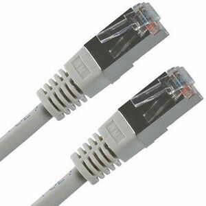 Síťový LAN kábel FTP patchcord, Cat.5e, RJ45 samec - RJ45 samec, 0.5 m, tienený, sivý, economy vyobraziť