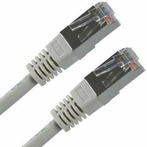 Síťový LAN kábel FTP patchcord, Cat.5e, RJ45 samec - RJ45 samec, 10 m, tienený, sivý, economy vyobraziť