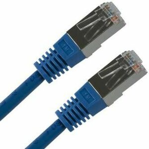 Síťový LAN kábel FTP patchcord, Cat.5e, RJ45 samec - RJ45 samec, 5 m, tienený, modrý, čistá meď, economy, DOPREDAJ vyobraziť