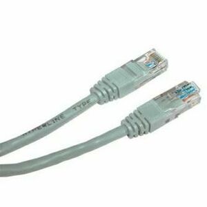 Síťový LAN kábel UTP crossover patchcord, Cat.5e, RJ45 samec - RJ45 samec, 15 m, netienený, krížený, šedý, na prepojenie 2 PC, eco vyobraziť