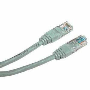 Síťový LAN kábel UTP patchcord, Cat.5e, RJ45 samec - RJ45 samec, 0.25 m, netienený, šedý, economy, DOPREDAJ vyobraziť