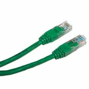Síťový LAN kábel UTP patchcord, Cat.5e, RJ45 samec - RJ45 samec, 3 m, netienený, zelený, economy, DOPREDAJ vyobraziť