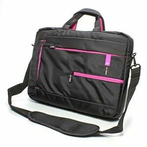 Taška na notebook 15, 6", čierna s ružovými prvkami z nylonu, NT006 typ Crown, DOPRODEJ vyobraziť