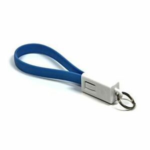 USB kabel (2.0), USB A samec - microUSB samec, 0.2m, modrý, kľúčenka, DOPRODEJ vyobraziť