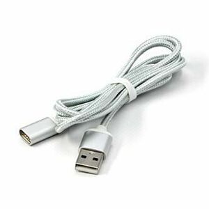 USB kábel (2.0), USB A samec - Magnetická koncovka, 1m, strieborný vyobraziť