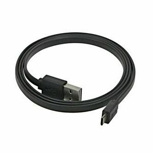 USB kábel (2.0), USB A samec reversible - microUSB samec reversible, 0.3m, plochý, černý, oboustranný, DOPRADEJ vyobraziť