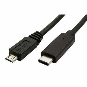 USB kábel (2.0), USB C samec - microUSB samec, 1m, kulatý, černý, plastic bag vyobraziť