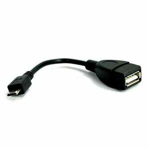 USB kábel (2.0), microUSB samec - USB A samica, 0.15m, OTG, čierny, DOPRADE vyobraziť