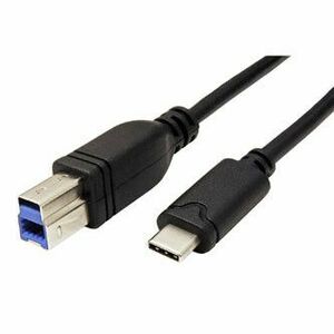 USB kábel (3.0), USB C samec - USB3.0 B samec, 3m, kulatý, černý, plastic bag, SuperSpeed vyobraziť