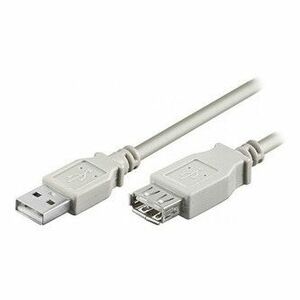 USB predlžovací kábel (2.0), USB A samec - USB A samica, 5m, sivý vyobraziť