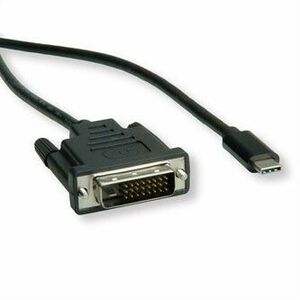 USB/Video kabel, DP Alt Mode, USB C samec - DVI (24+1) samec, 1 m, guľatý, černý, plastic bag, DOPRODEJ vyobraziť