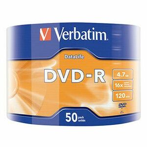 Verbatim DVD-R, Matt Silver, 43791, 4.7GB, 16x, wrap, 50-pack, bez možnosti potlače, 12cm, pre archiváciu dať vyobraziť