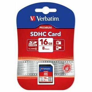 Verbatim Secure Digital Card Premium U1, 16GB, SDHC, 43962, UHS-I U1 (Class 10) vyobraziť