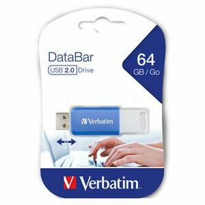 Verbatim USB flash disk, USB 2.0, 64GB, DataBar, modrý, 49455, pre archiváciu dať vyobraziť