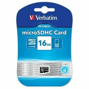 Verbatim pamäťová karta Micro Secure Digital Card Premium, 16 GB, micro SDHC, 44010, UHS-I U1 (Class 10) vyobraziť