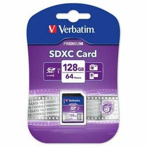 Verbatim pamäťová karta Secure Digital Card Premium U1, 128GB, SDXC, 44025, UHS-I U1 (Class 10) vyobraziť