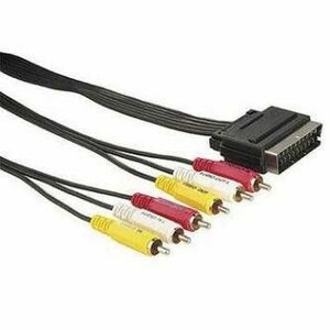 Video kábel SCART samec - 6x CINCH samec, 5m, černý, DOPRADE vyobraziť