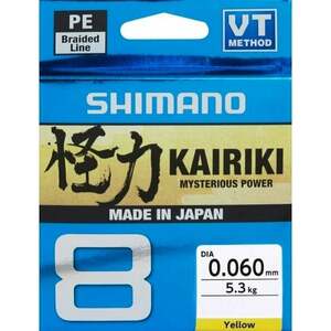 Shimano Fishing Kairiki 8 Yellow 0, 10 mm 6, 5 kg 150 m Šnúra vyobraziť
