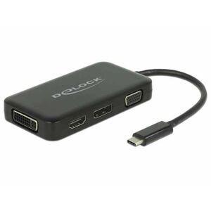 Delock Adaptér USB Type-C™ Stecker > VGA / HDMI / DVI / DisplayPort samica čierny vyobraziť