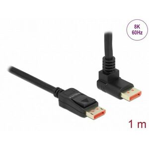 Delock DisplayPort kábel samec priamy na samec 90° pravouhlý hore 8K 60 Hz 1 m vyobraziť