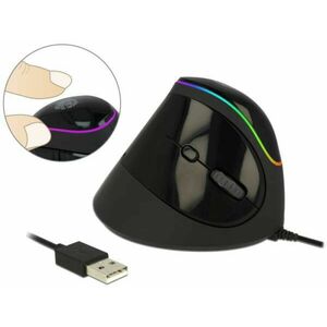 Delock Ergonomická vertikálna USB myš - osvetlenie RGB vyobraziť