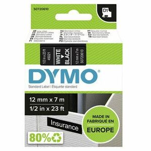 Dymo originál páska do tlačiarne štítkov, Dymo, 45021, S0720610, biely tisk/černý podklad, 7m, 12mm, D1 vyobraziť
