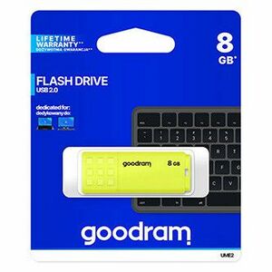 Goodram USB flash disk, USB 2.0, 8GB, UME2, žltý, UME2-0080Y0R11, USB A, s krytkou vyobraziť