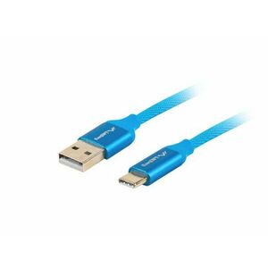 LANBERG USB-C (M) na USB-A (M) 2.0 kábel 0, 5m, modrý vyobraziť