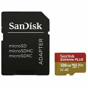 SanDisk micro SDXC karta 128GB Extreme PLUS (200 MB/s Class 10, UHS-I U3 V30) + adaptér vyobraziť